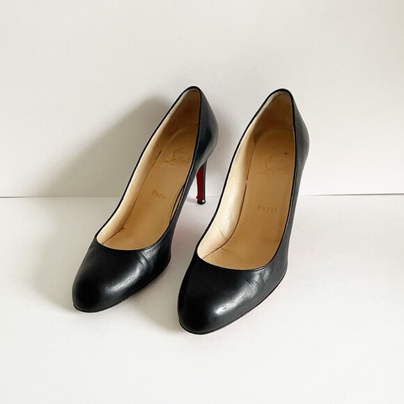LOUBOUTIN - Authentic Black Leather Stiletto - Picture 4 of 9